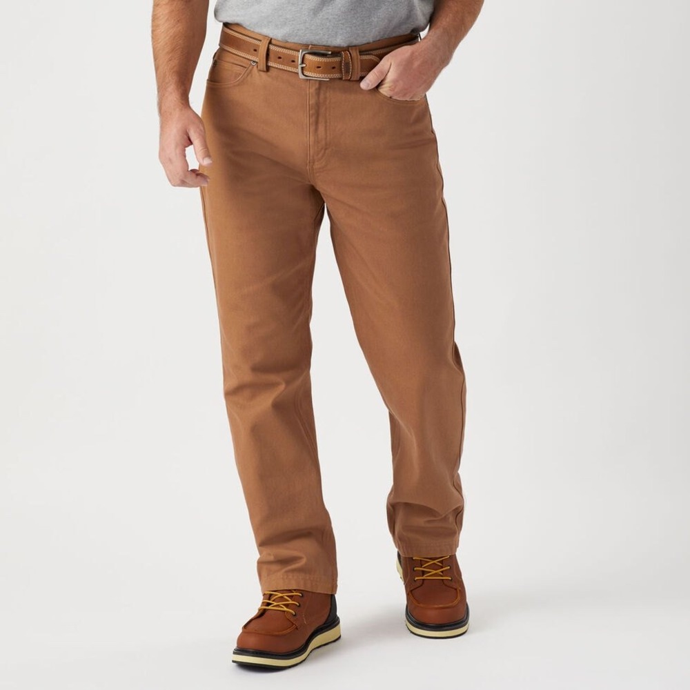 Duluth Trading Co Flex Fire Hose Brown Work Pants Mens 40x30 Standard Fit Canvas
